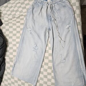 POL NWOT Light Blue Frayed Denim Pants